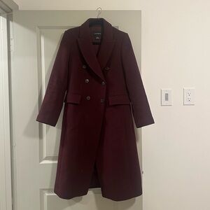 Club Monaco burgundy maroon wool coat size M